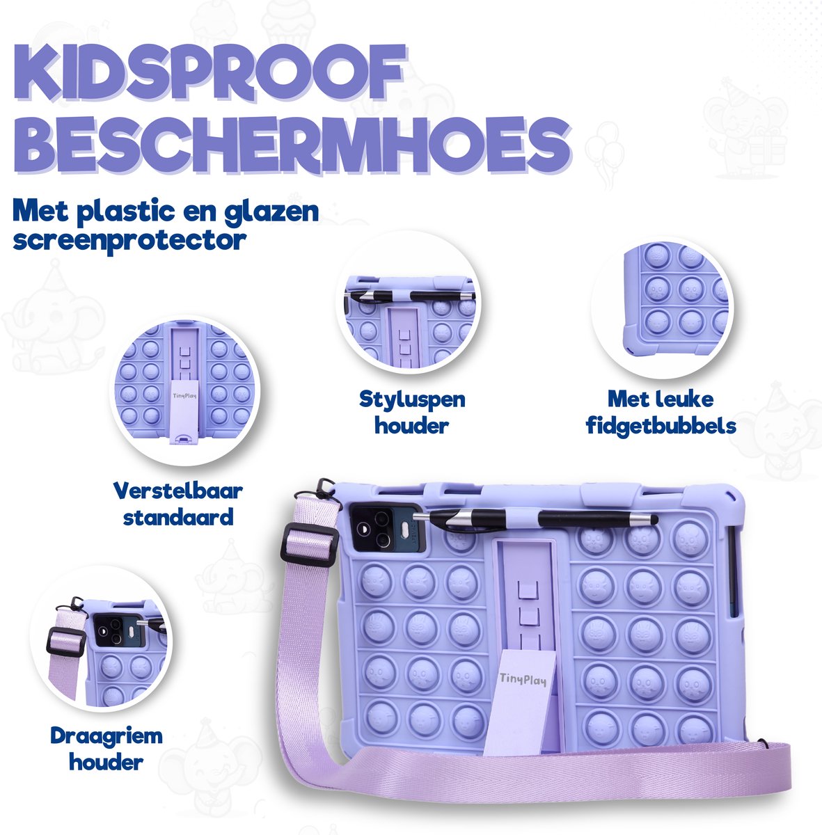 TinyPlay Maxi V2 kindertablet 10 inch paars