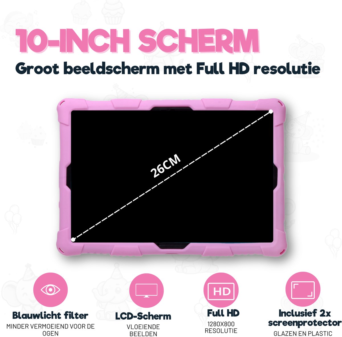 TinyPlay Maxi V2 Kindertablet 10 inch Roze