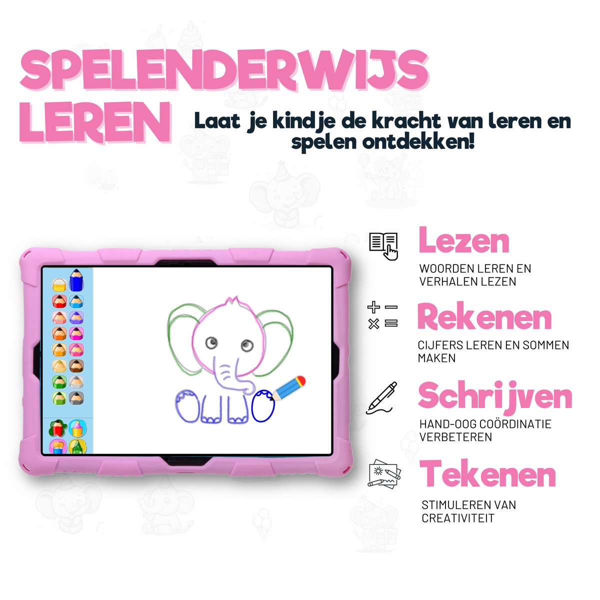 TinyPlay Maxi V2 Kindertablet 10 inch Roze