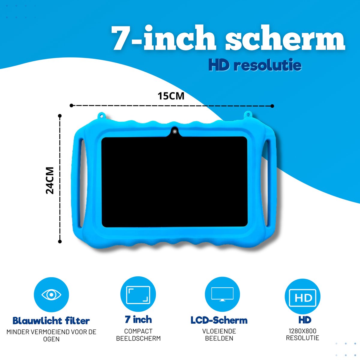 TinyPlay Mini 7 inch kindertablet blauw