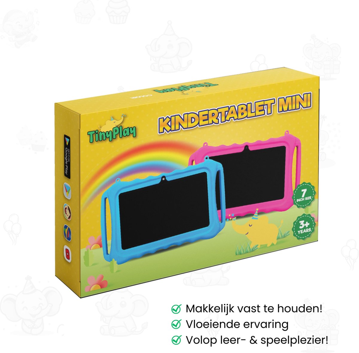 TinyPlay Mini 7 inch kindertablet blauw