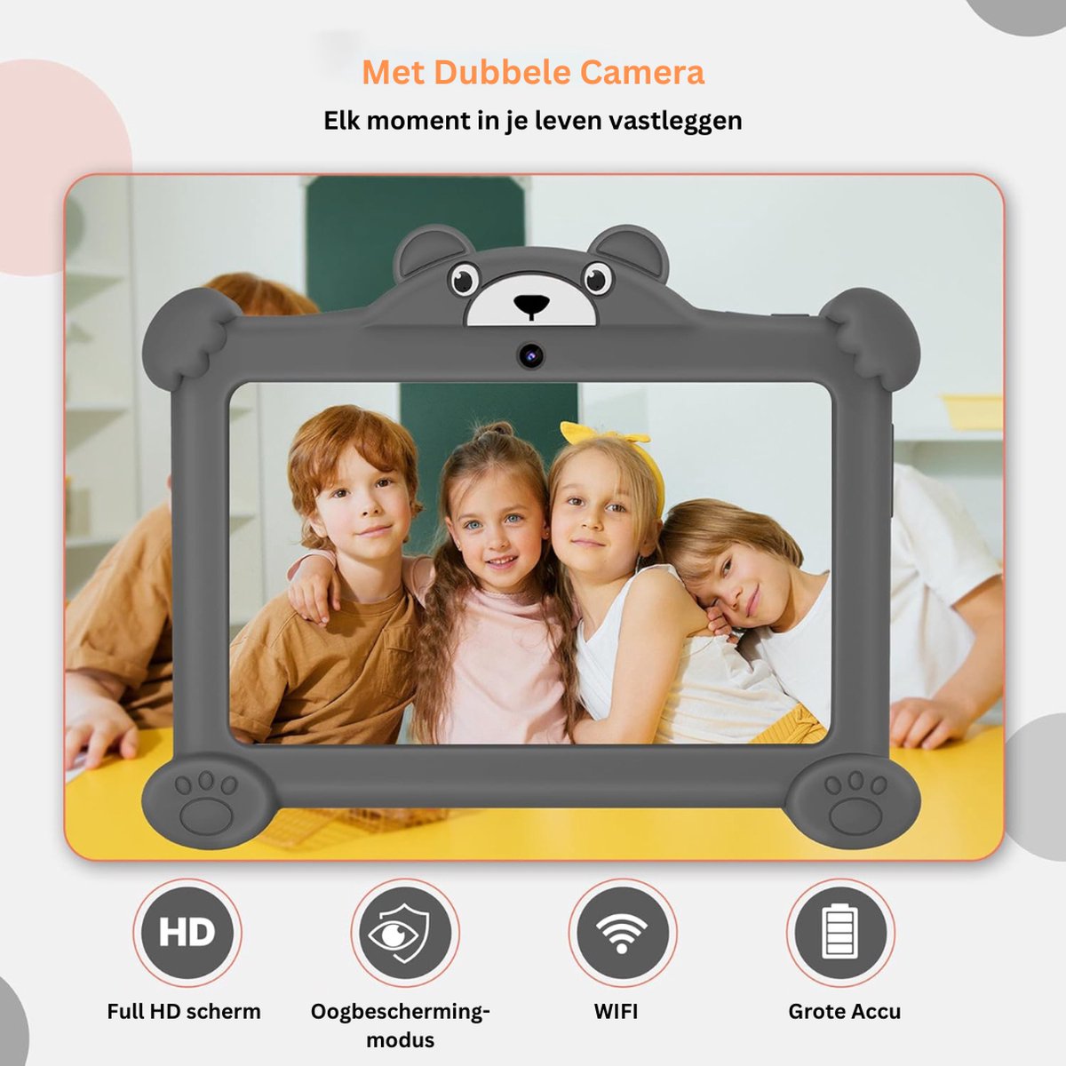 White-Label Kindertablet 3+ Grijs