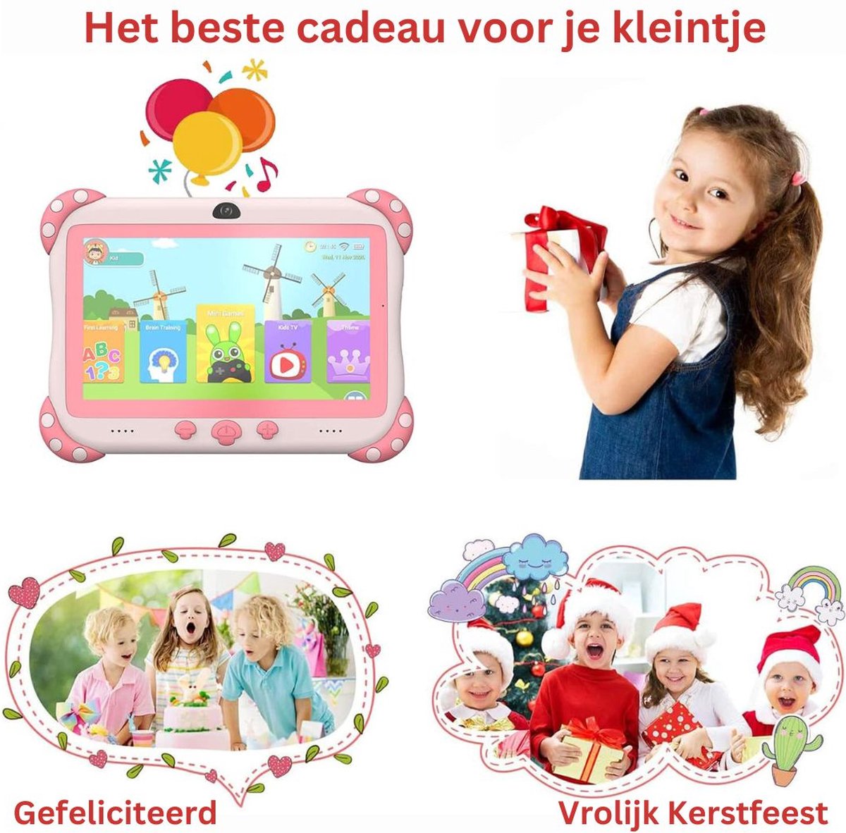 White-label Kindertablet 3+ Roze