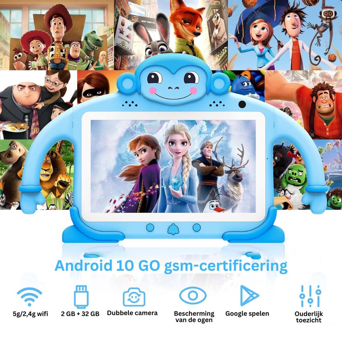 White-label Kindertablet Blauw 3+