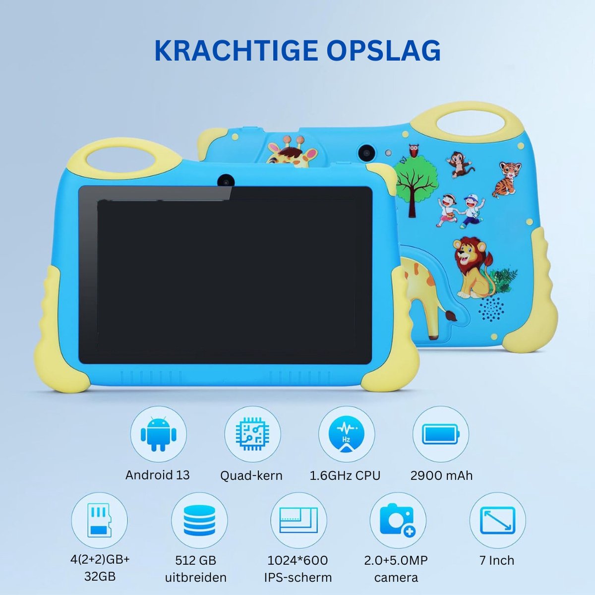White-Label Kindertablet Blauw 3+
