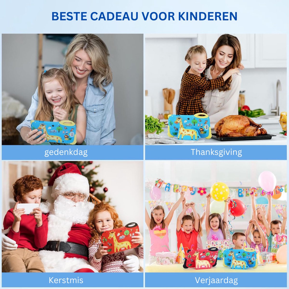 White-Label Kindertablet Blauw 3+
