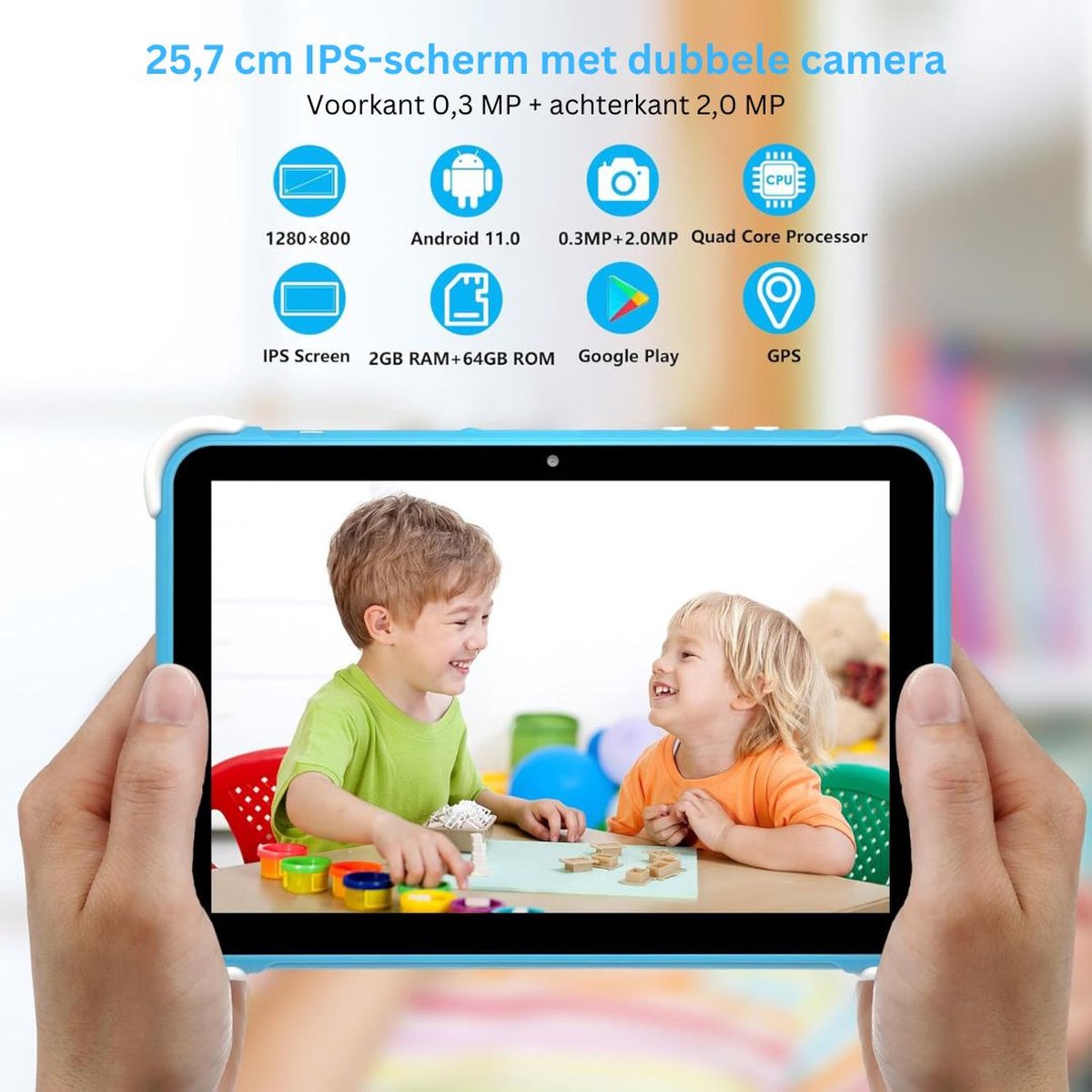 White-Label Kindertablet Blauw 3+