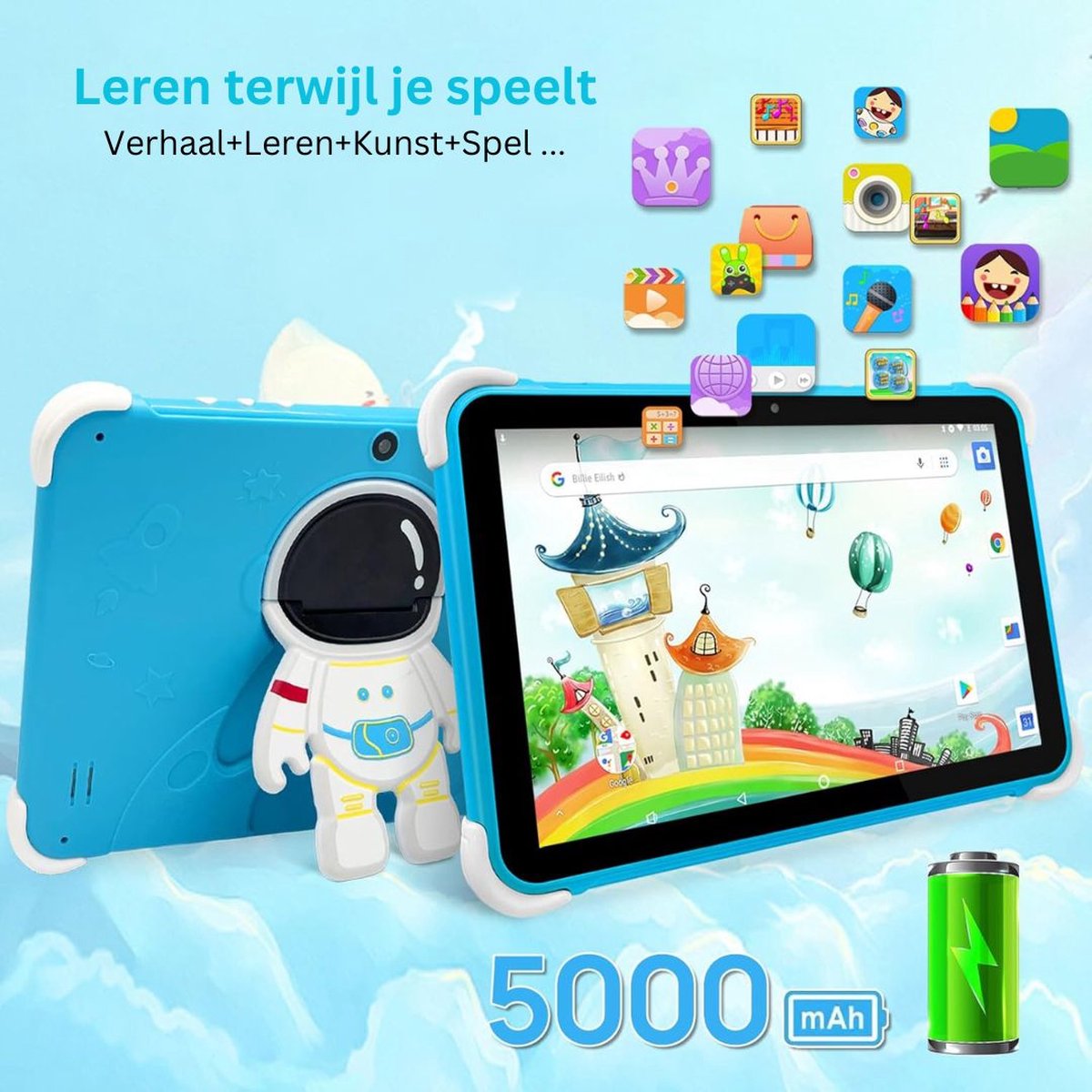White-Label Kindertablet Blauw 3+