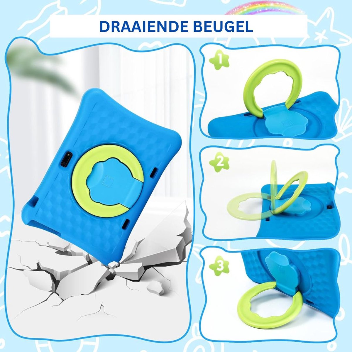 White-Label Kindertablet Blauw Vanaf 3 Jaar