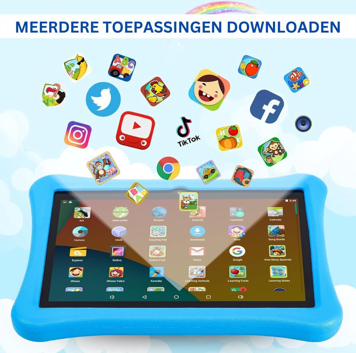White-Label Kindertablet Blauw Vanaf 3 Jaar