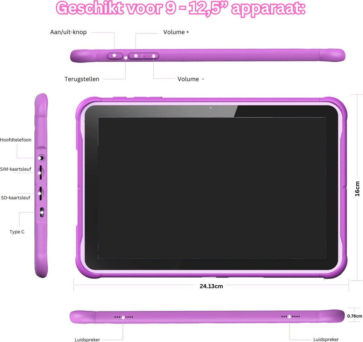 Wat vinden we goed aan de White-Label Kindertablet Lila 3+