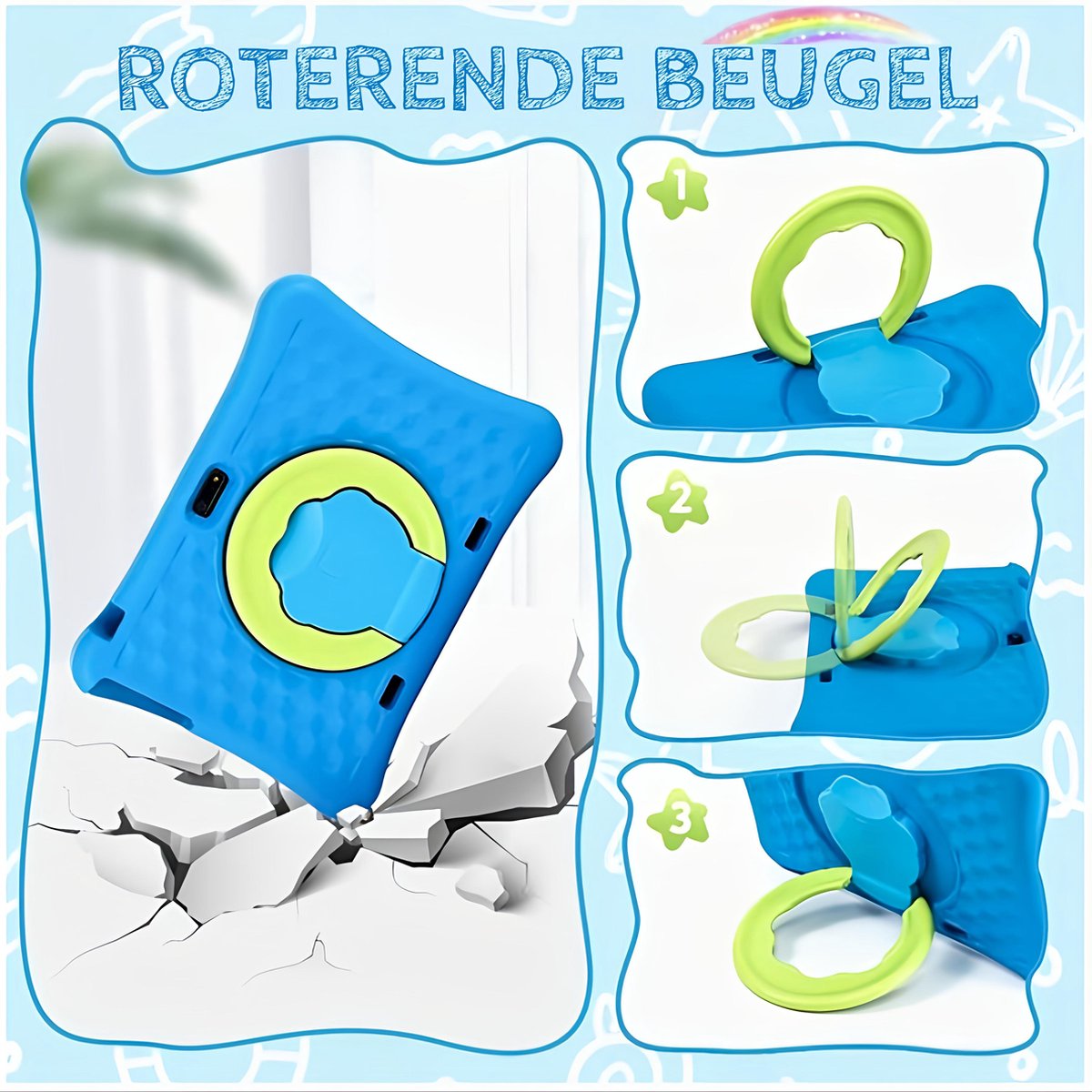 Wiesba Kindertablet 10 inch Blauw