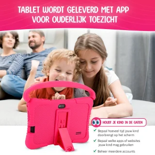 ZINLY® Kindertablet 7 inch Android 10 Roze