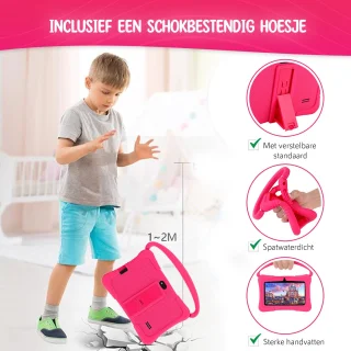 ZINLY® Kindertablet 7 inch Android 10 Roze