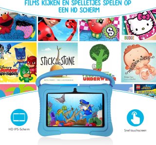 ZINLY Kindertablet 7 inch Blauw