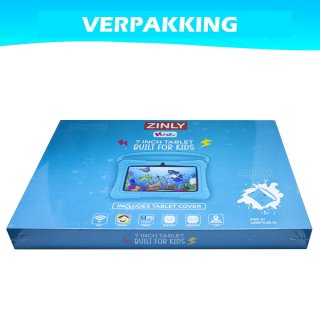 ZINLY Kindertablet 7 inch Blauw
