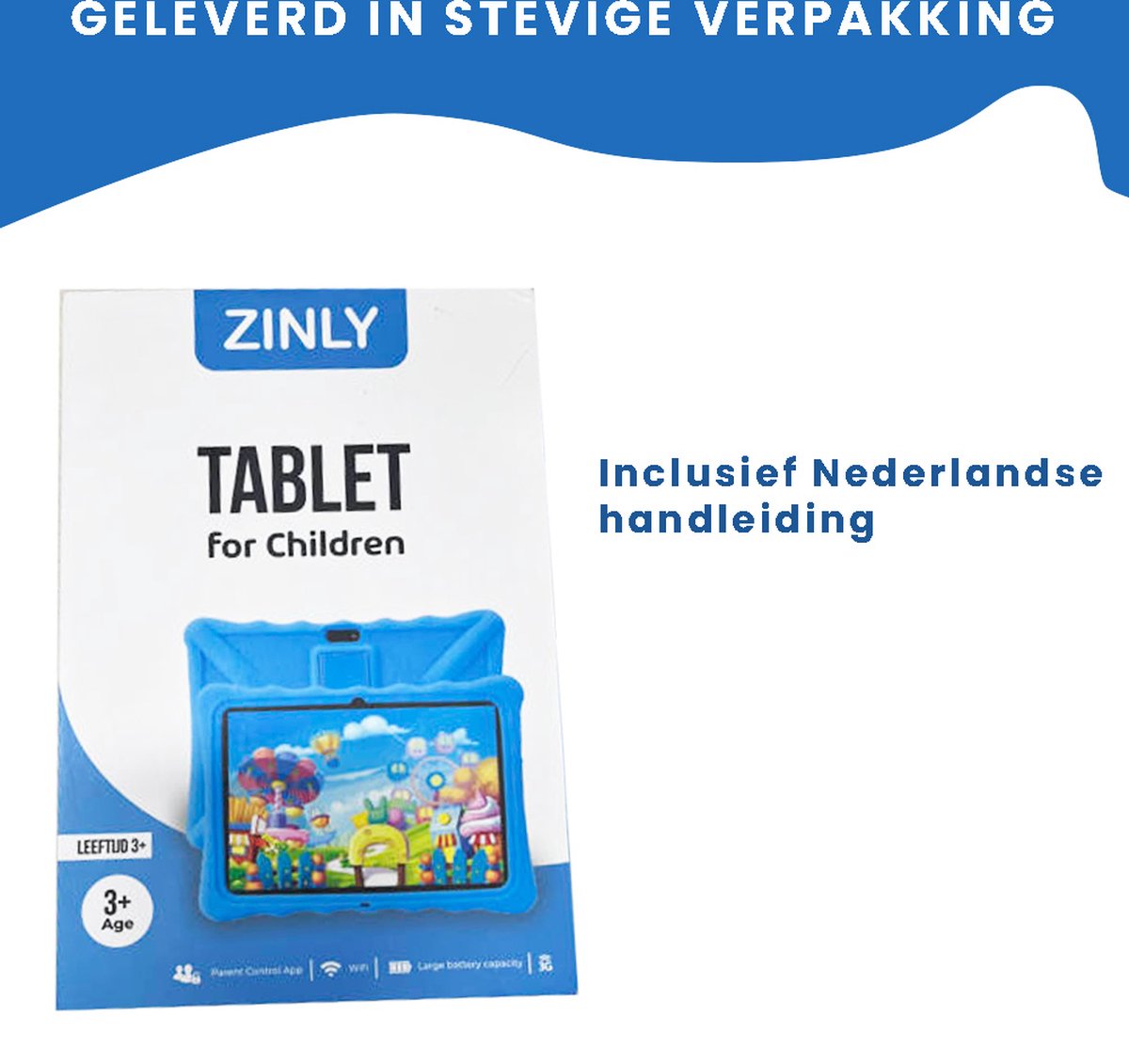 ZINLY® Kindertablet XL 10 inch Blauw
