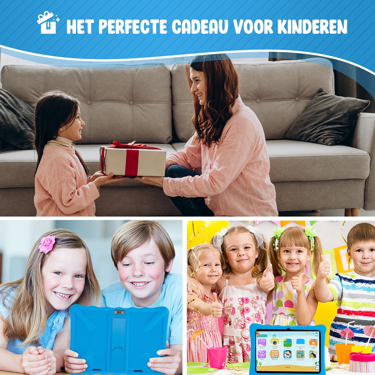 ZINLY® Kindertablet XL 10 inch Blauw