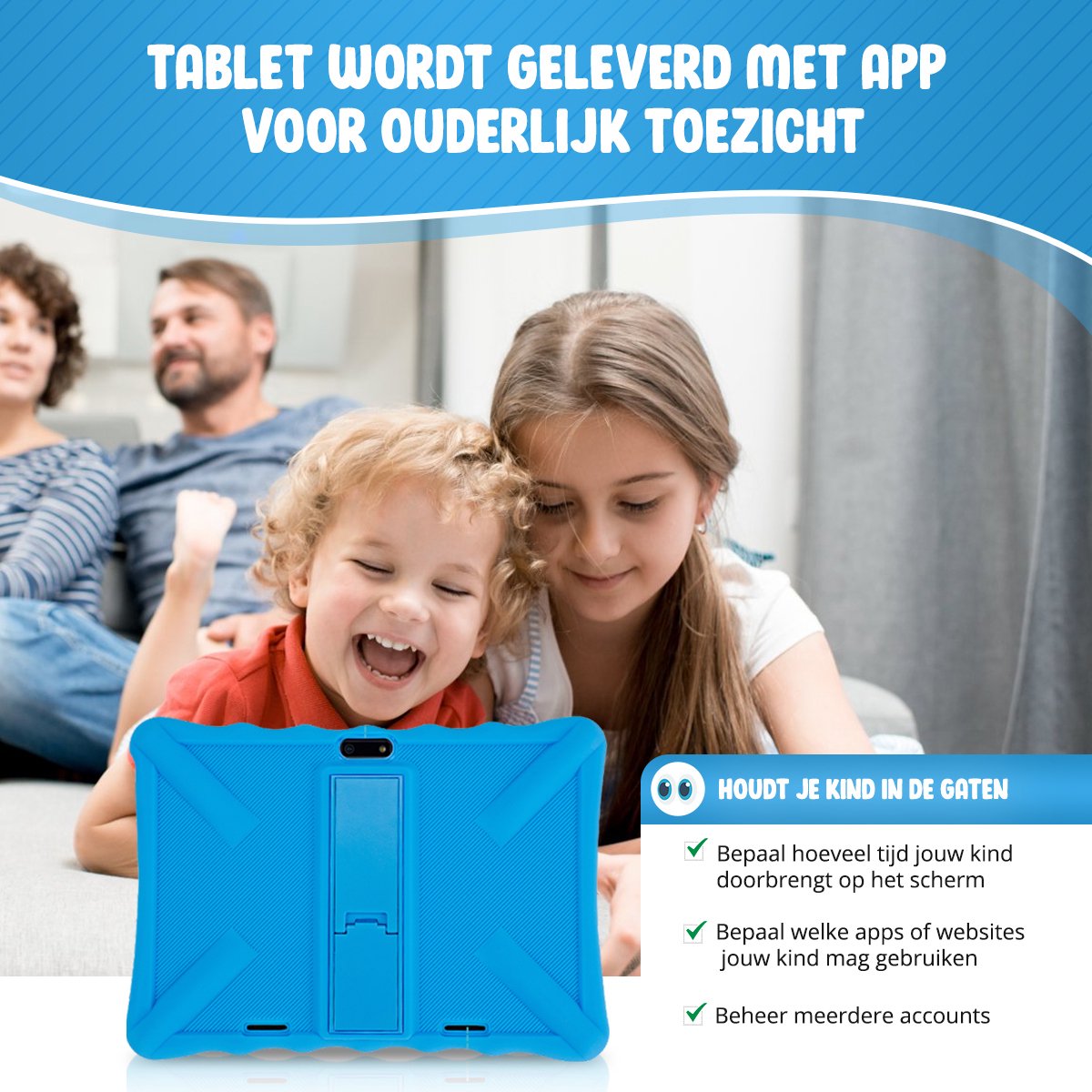 ZINLY® Kindertablet XL 10 inch Blauw