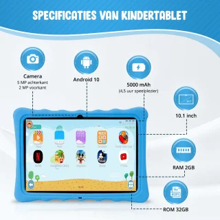 ZINLY® Kindertablet XL 10 inch Blauw