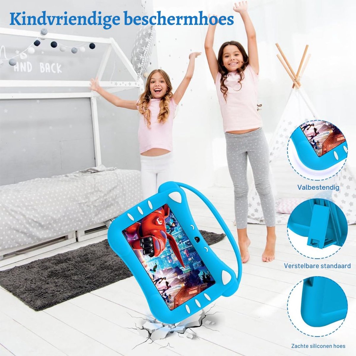 ZRSS Kindertablet Blauw geschikt voor Android