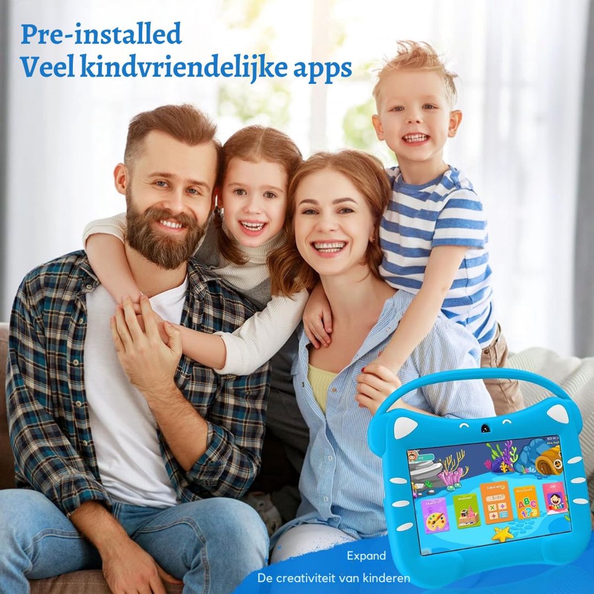ZRSS Kindertablet Blauw geschikt voor Android