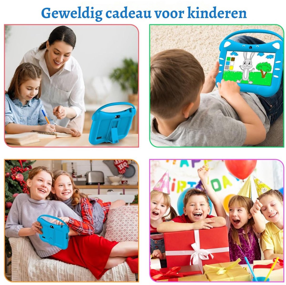 ZRSS Kindertablet Blauw geschikt voor Android