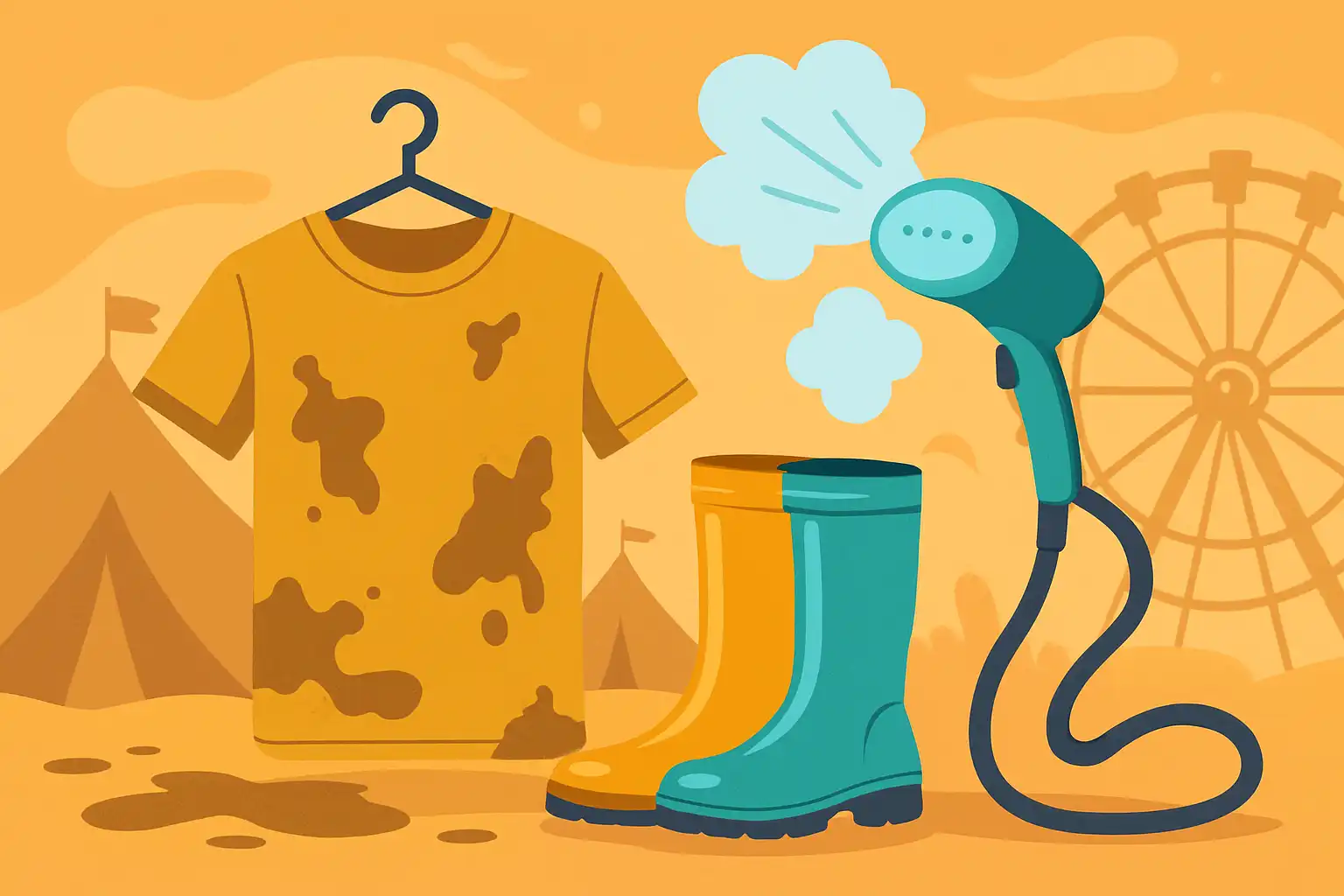 Festivalproof outfits: zo maak je modderige en gezwete kleding snel weer festival-klaar met een stomer