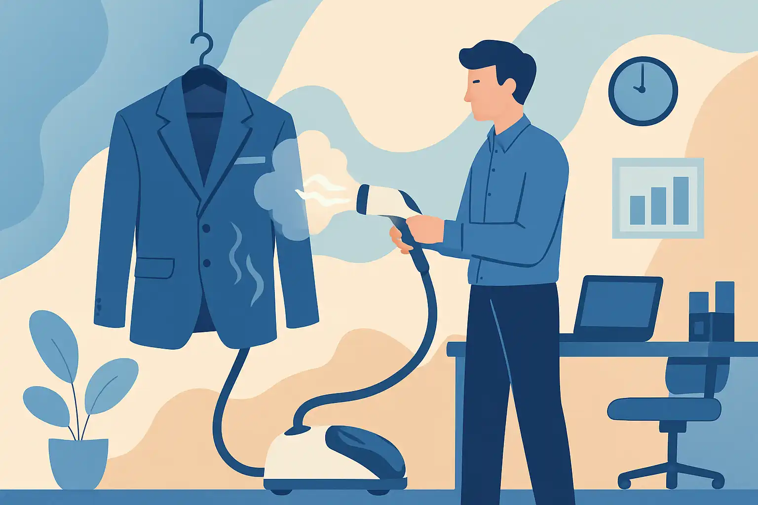 Stomen op je werk: hoe een kledingstomer je productiviteit en presentatie op kantoor een boost geeft