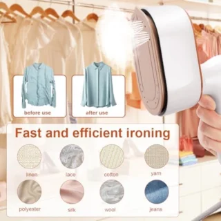 Kleding stomer - Compacte reisstoomstrijkijzer - met digitaal display - 1000W vouwbaar ontwerp - Goud wit design