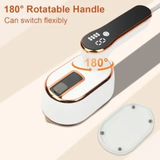 Kleding stomer - Compacte reisstoomstrijkijzer - met digitaal display - 1000W vouwbaar ontwerp - Goud wit design