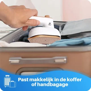 JT Products Luxe Reisstrijkijzer Wit – Mini Strijkijzer - Inklapbaar - 8,4x11,5CM - Sprayfunctie - Stomend Effect - Travel Strijkijzer – Strijkijzer Vakantie – Reisstrijkijzer Klein