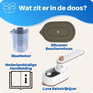 JT Products Luxe Reisstrijkijzer Wit – Mini Strijkijzer - Inklapbaar - 8,4x11,5CM - Sprayfunctie - Stomend Effect - Travel Strijkijzer – Strijkijzer Vakantie – Reisstrijkijzer Klein