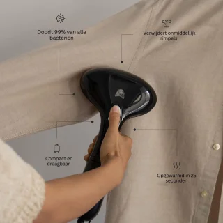 White-Label® Stomer Kleding - Steamer - Kledingstomer - Handstomer - Zwart
