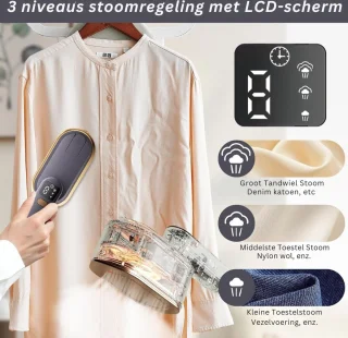 DailySupplies® Stomer Kleding - Steamer - Kledingstomer - Handstomer - Grijs met Goud