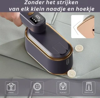 DailySupplies® Stomer Kleding - Steamer - Kledingstomer - Handstomer - Grijs met Goud