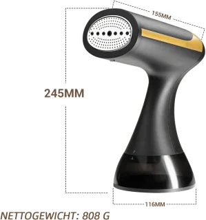 Kledingstomer - Handstomer - Ontkreuker - Stoomreiniger - 1500W - 350ml - Steamer - Zwart