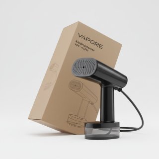 De Vapore - Kledingstomer - Handstomer Stoomapparaat Kleding - Kleding Stomer Complete Set - Incl. Hanger, Opzetborstels, Maatbeker, Opbergtas & Hittebestendige Handschoen in één oogopslag