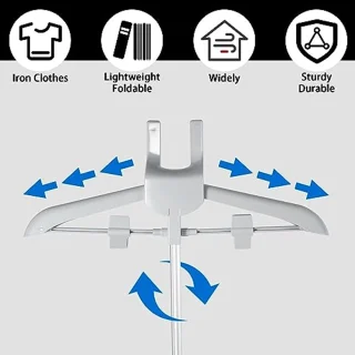 Height Adjustable Garment Steamer Rack - Foldable Clothes Hanger with Non-Slip Mat