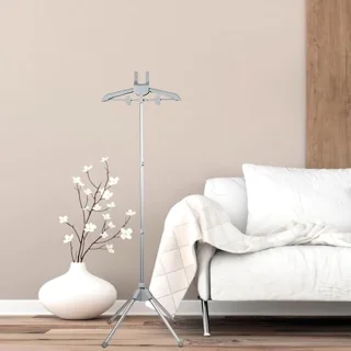 Height Adjustable Garment Steamer Rack - Foldable Clothes Hanger with Non-Slip Mat