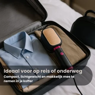 Premium Kledingstomer - Stoomapparaat Kleding - Ontkreuker - Compacte Handstomer - Inclusief Reistas - Zwart / Roze