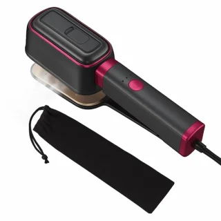 Premium Kledingstomer - Stoomapparaat Kleding - Ontkreuker - Compacte Handstomer - Inclusief Reistas - Zwart / Roze