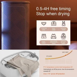Opvouwbare slimme stoomdroger met afstandsbediening - Draagbare strijkmachine voor kleding en textiel