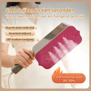 Kledingstomer – Stoomreiniger - Handstomer voor kleding/textiel/stof - Inklapbare Handstomer - Strijkijzer - 125ml - Grijs