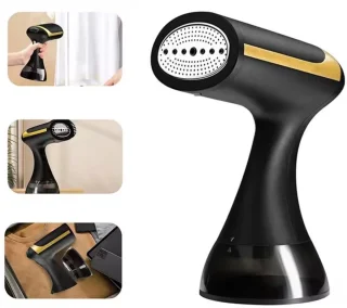 Kledingstomer - Krachtige Handstomer voor Kleding en Meubilair - schoenen- Stoomapparaat met 3 Opzetborstels - Snelle opwarmtijd - 1500W - 300ml - Steamer - Elegant design - Mat - Zwart