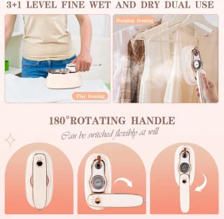 Portable Steam Iron - 2024 Model, 180 Degree Rotation, Foldable Design, Two Ironing Modes - Ideal for Dormitory, Home, and Travel