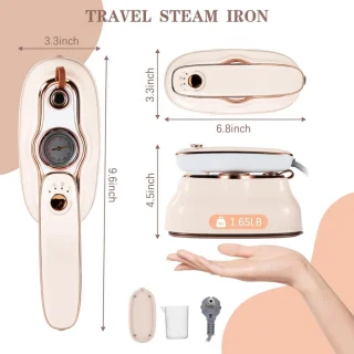 Portable Steam Iron - 2024 Model, 180 Degree Rotation, Foldable Design, Two Ironing Modes - Ideal for Dormitory, Home, and Travel