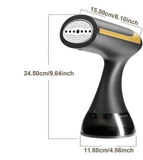 EAFC Luxe Reisstrijkijzer zwart – 24.5x15.5CM - Sprayfunctie - Stomend Effect - Travel Strijkijzer – Strijkijzer Vakantie – Reisstrijkijzer Klein