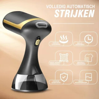 EAFC Luxe Reisstrijkijzer zwart – 24.5x15.5CM - Sprayfunctie - Stomend Effect - Travel Strijkijzer – Strijkijzer Vakantie – Reisstrijkijzer Klein