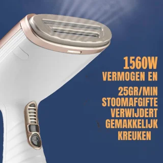 SCH® Stoomreiniger kleding - Stoomreiniger - Stoomreinigers - 1560 W - 230 ml - Kledingstomer - Wit - 9cm x 6cm x 14cm